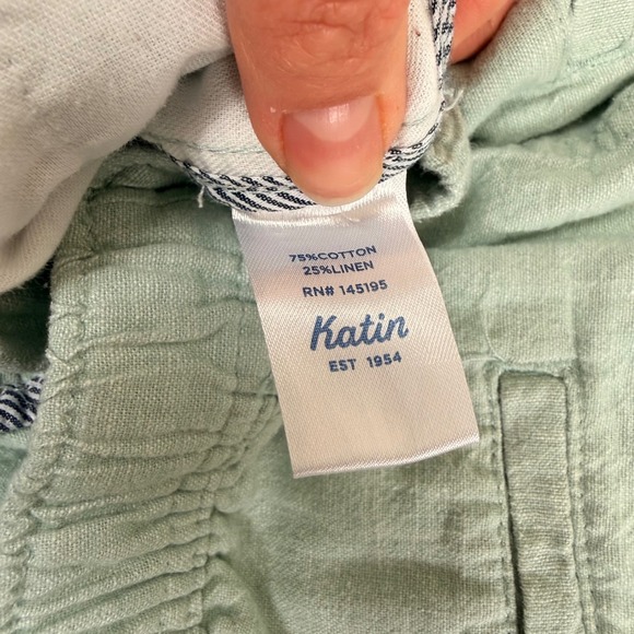Katin Isaiah Local Shorts Linen Cotton Bld Drawstring Mint Green Medium - Picture 8 of 10